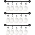 thumbnail image 1 of FFIY Mug Holder Wall Mounted Coffee Cup Rack Hanger Modern Metal Wall Rack with 10 Mug Hooks Rustic Utensil Tea Cups Storage Organizer for Kitchen Dining Room Coffee Bar, Set of 2, Black, 1 of 6