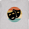 thumbnail image 4 of Inktastic Theater Masks Acting Gift Retro Sunset Boys or Girls Long Sleeve Toddler T-Shirt, 4 of 5