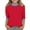 Red, variant on Lmnyox Girls Crew Neck Shirt Color Block 3/4 Length Sleeve Casual Tee Shirts Kids Spring Summer Clothes