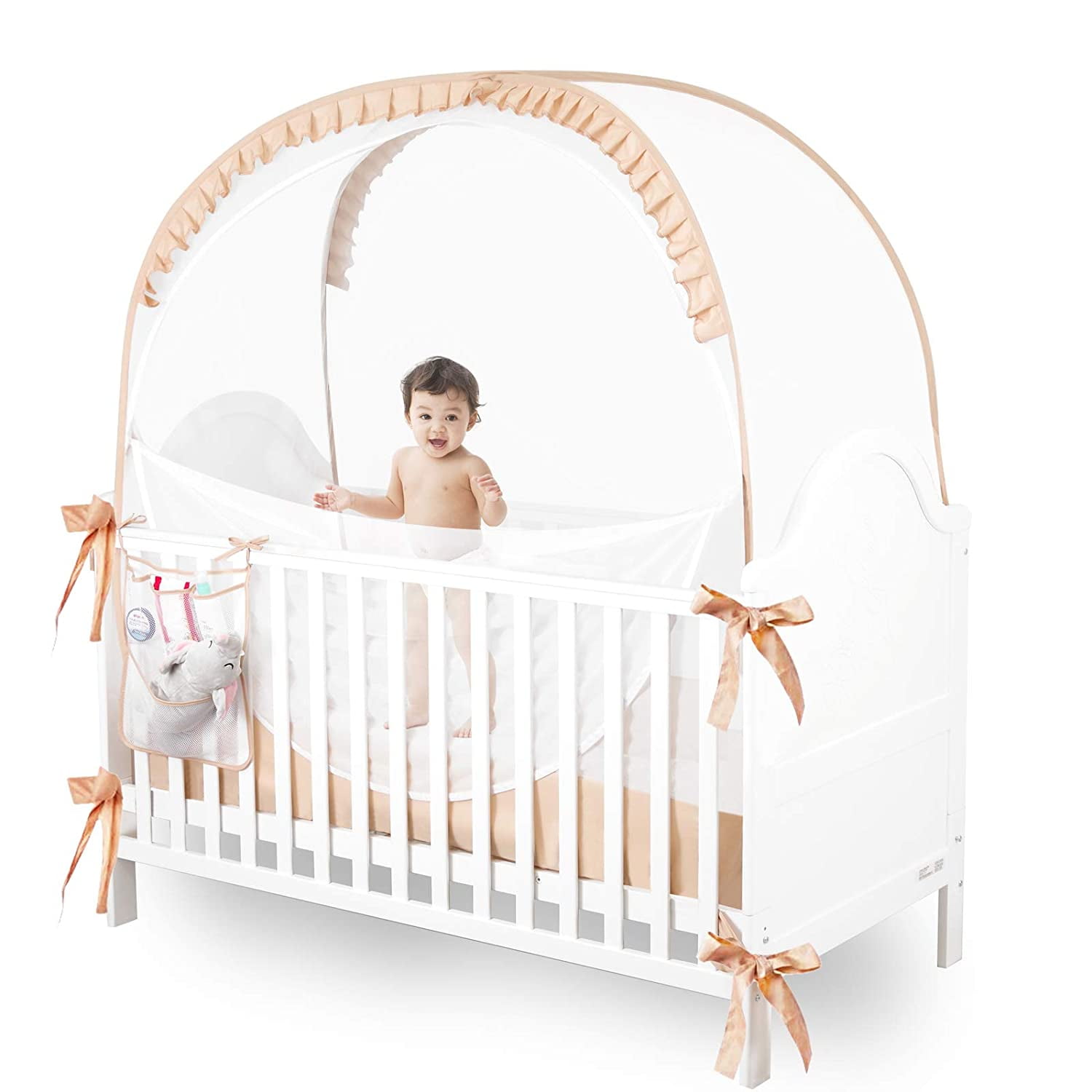 JOINSI Safety Crib Tents to Keep Toddler in, Pop Up Baby Mosquit
