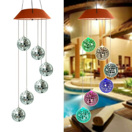 

lystmrge Cat Memorial Wind Chime Hanging Bells for outside Listen to The Wild Dog Wind Chimes Solar Mosaics Wind Chime Light Colorful Gradient Outdoor Garden Light