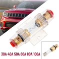thumbnail image 1 of SHAR Support de Fusible en Ligne Plaqué Or et 1 Fusible en Verre Plaqué Or 60A pour Protection de Sécurité Automobile Audio, 1 of 4