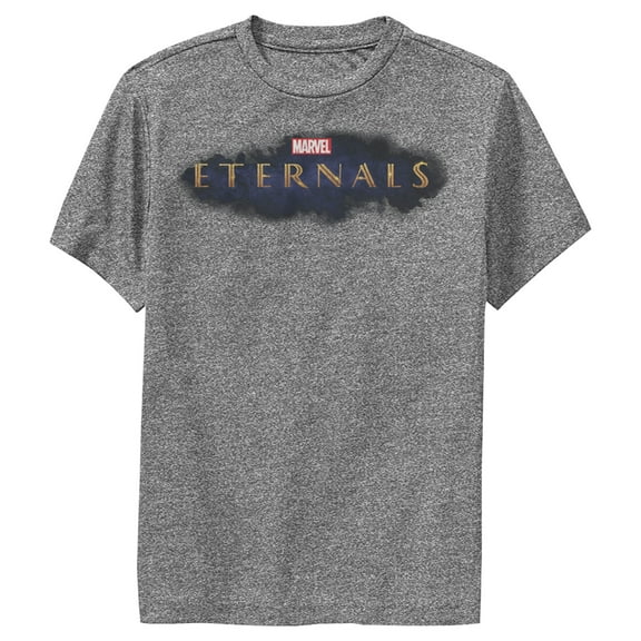 Boy's Marvel Eternals Movie Logo  Performance Graphic Tee Charcoal Heather X Large