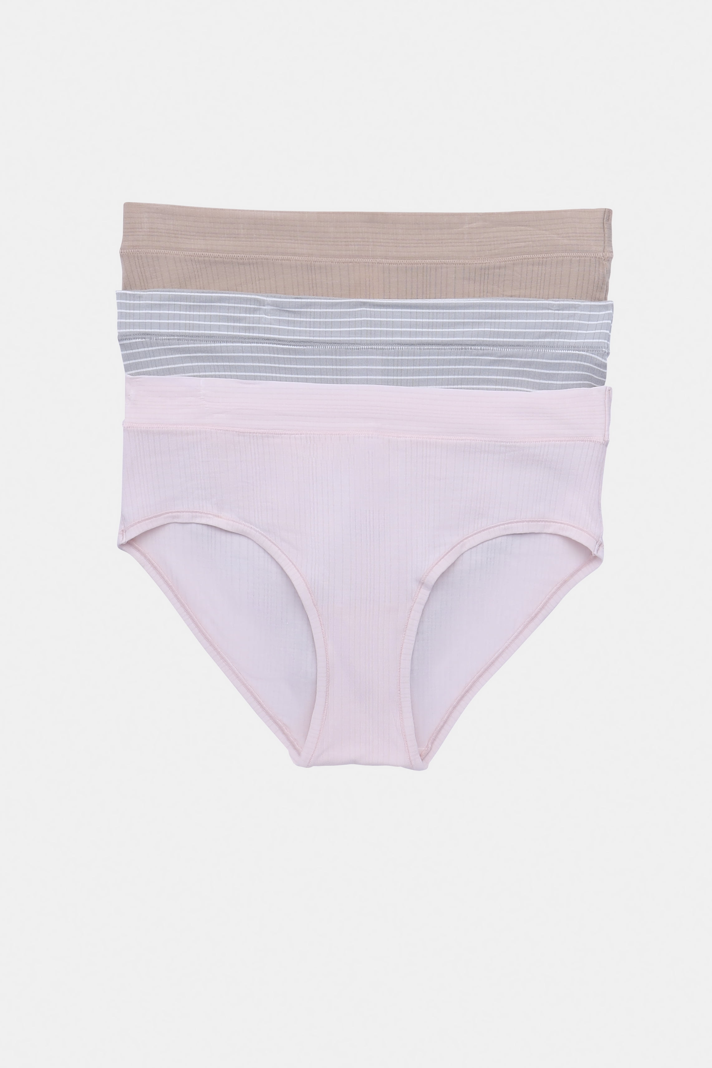 Joyspun Women's Ribbed Modal Hipster Panties, 3-Pack, Sizes XS to 3XL