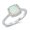 White, variant on Halo Set Blue Simulated Opal Clear Cubic Zirconia Square Ring Sterling Silver Size 5