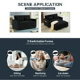 thumbnail image 3 of Muumblus 55" Pull Out Futon Sofa Bed, Convertible Sleeper Loveseat with Adjsutable Backrest, Modern Velvet Couch for apartment, Black, 3 of 8