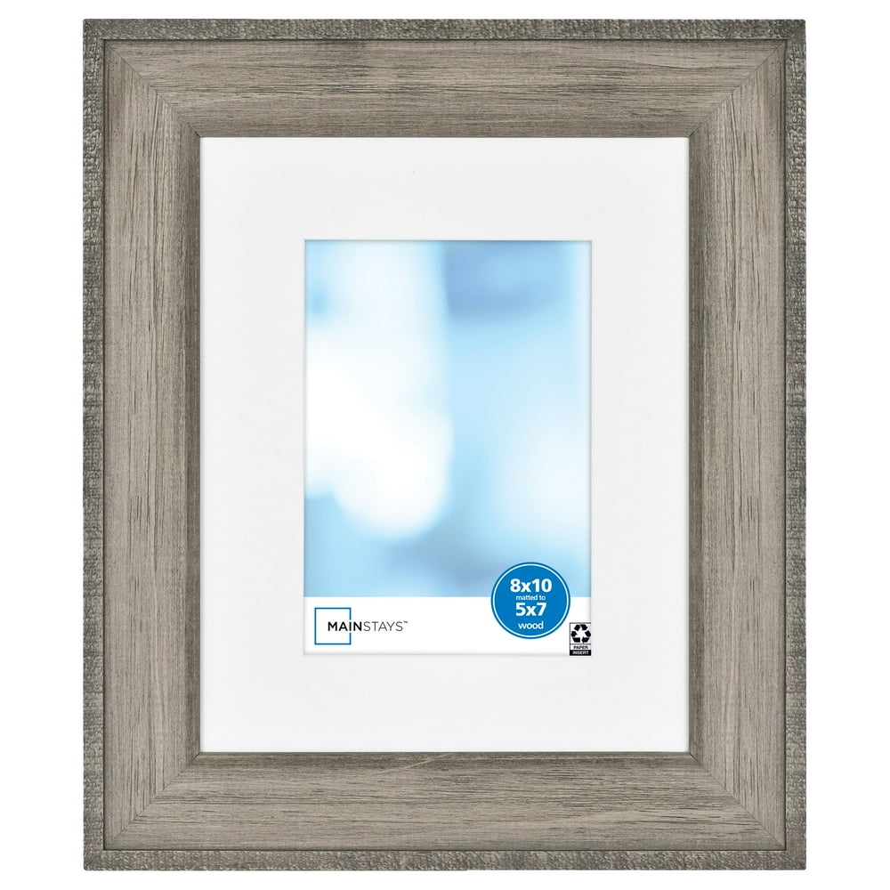 Mainstays 8x10 Inch matted to 5x7 Inch Wood Gallery Frame, Rustic
