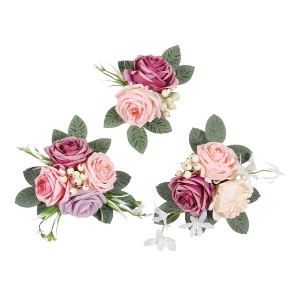 Set of 3 Cake Topper Flowers for Cake Decorating, Boho Burnt Orange Fall Floral Cake Decor, Wedding & Bridal Party Dessert Decoration,Valentines Day Rose Tabletop Dcor,Romantic Event Display Accent