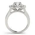 thumbnail image 2 of Flower Style Engagement Ring, 14K White Gold Plated, Double Halo Wedding Ring, 2.1 CT Round Brilliant Cut Simulated Diamond, Anniversary Gifts For Her, Cluster Diamond Ring, 2 of 2