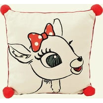 Dan Dee Rudolph The Red-Nosed Reindeer | 14" Officially Licensed & Collectible Decorative Pillow | Clarice, White