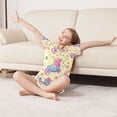 thumbnail image 3 of FORMRS Kids Short Sleeve Top and Pants Pajama Set Unisex Satin 2-Piece Sleepwear, Sizes 11-12Y, Neon Skates, 3 of 8