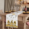 thumbnail image 2 of Yellow Bees Gnomes 108 Inch Table Runner, Spring Floral Branches Wooden Farmhouse Dresser Scarf Cotton & Linen Tablerunner for Dining/Kitchen Island/Holiday Party Décor 13" x 108", 2 of 9