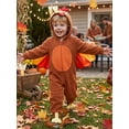 thumbnail image 3 of RUINIXCW Toddler Baby Girl Boy Thanksgiving Turkey Costume Kids Halloween Costume Infant Baby Boy Girl Fall Winter Clothes Warm Fleece Romper Long Sleeve Hooded Zip Up Jumpsuit, 3 of 10