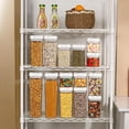 thumbnail image 4 of Airtight Food Storage Containers, 7-Piece BPA-Free Plastic Cereal Storage Jars with Easy-Lock Lids for Kitchen Pantry Organization, 24 Labels, White, 4 of 7
