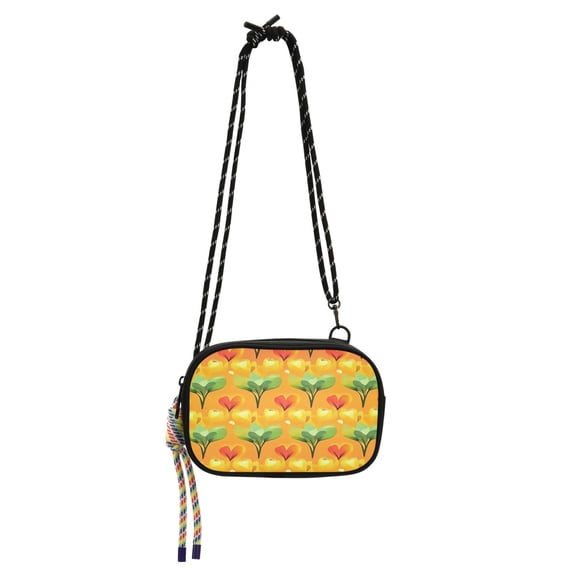 Stylish Crossbody Phone Bag Purse Handbags Adjustable Strap, Compact Design for Essentials Tulips Petals Pattern
