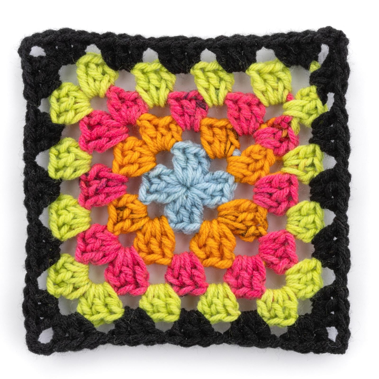 Red Heart® All In One Granny Square™ #4 Worsted (Medium) Acrylic Yarn, Black-Spicy Lime 8.8oz/250g 440 Yards (3 Pack)