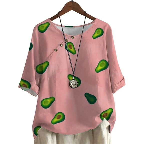 CLOOCL Plus Size Women T-Shirts Cartoon Avocado Printed Blouse Harajuku Shirts Tops