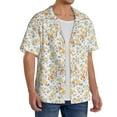 thumbnail image 2 of Sikiie Floral1 Men's Wrinkle Free Untucked Cuban Shirt Business Casual Button Down Shirts Short Sleeve ShirtLarge, 2 of 5
