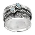thumbnail image 2 of Larimar Dual Band 925 Sterling Silver Spinner Women Wedding Ring US-8.5, 2 of 6