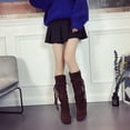 thumbnail image 3 of Combat Boots Womens Slouch Boots Teacher 2023 Fall Shoes For Women 2023 Thanksgiving Day Low-Heeled Mid Calf Boots Flat Boots For Clearence, 3 of 7