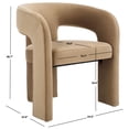 thumbnail image 3 of SAFAVIEH Couture Catharia Contemporary Velvet Solid Dining Armchair, Brown, 3 of 14