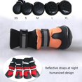 thumbnail image 4 of Botas de perro al aire libre impermeable para invierno, zapatos calientes para perro, protector de patas para senderismo, L, naranja Feliz Sencillez, 4 of 5