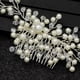 thumbnail image 3 of Nvzi Horquillas para el pelo de boda con flores para novias, peinetas con perlas de cristal, pinzas para el pelo, accesorios para el pelo de boda dorados, joyas, color blanco, 3 of 5