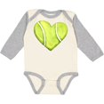 thumbnail image 3 of Inktastic Tennis Ball in Heart Boys or Girls Long Sleeve Baby Bodysuit, 3 of 5