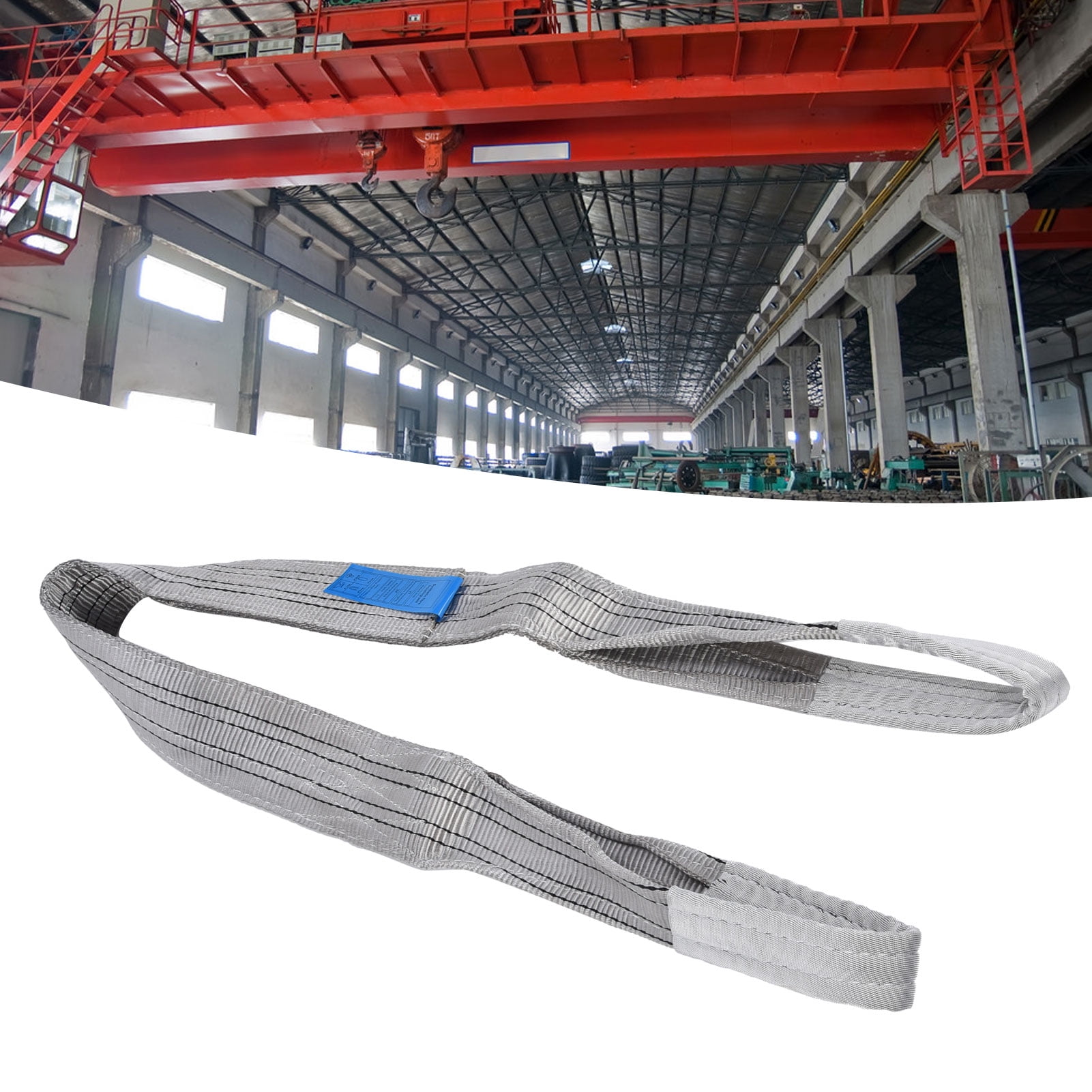NFTIGB 4T Flat Lifting Sling Webbing Hoist Crane Strap Thickened Polyester Transport Accessory, 3 Meters / 9.84 Feet