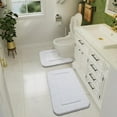 thumbnail image 6 of Homore Bathroom Rugs Sets, Luxury Bath Mat Set Anti-Slip Bath Rug and U-Shaped Toilet Mat White, 6 of 6