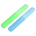 thumbnail image 1 of 2 Uds Estuches para Cepillos de Dientes para Viaje, Azul Verde, 7.48"x1.06", 1 of 7