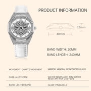 SKMEI Watches for Women Dress Fashion Analog Quartz Watch Diamond Waterproof Leather Lady Watch