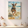 thumbnail image 4 of Funny Dog on Beach Canvas Wall Art, Manchester Terrier Dog Picture Ocean Artwork for Bathroom Bedroom Living Room, Art Decor 8x12 Inches, 4 of 6