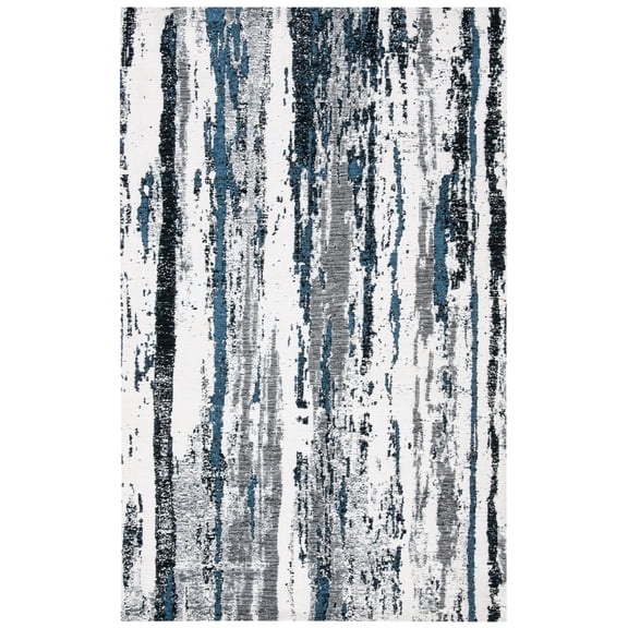 SAFAVIEH Classic Vintage Morley Abstract Area Rug, Navy/Ivory, 4' x 6'