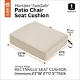 thumbnail image 5 of Classic Accessories Montlake FadeSafe Rectangular Patio Dining Seat Cushion - 5" Thick - Heavy Duty Outdoor Patio Cushion with Water Resistant Backing, Antique Beige, 23"W x 21"D x 5"T, 5 of 28