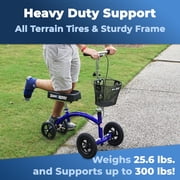 KneeRover Hybrid Knee Walker for Ages 15-65 with Kneecycle and All-Terrain Front Axle Upgrade