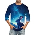 thumbnail image 1 of Blusas y camisas de manga larga con cuello redondo para hombre, blusa informal con estampado de cuello redondo y manga corta, blusa estampada de poliéster para hombre, 1 of 4
