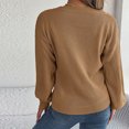 thumbnail image 6 of Lovskoo Sweaters for Women Trendy Casual Button Long Sleeve V-Neck Keeping Warm Outing Sweater Khaki, 6 of 7