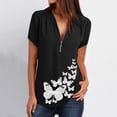 thumbnail image 2 of Tops estampados de manga corta con cuello en V de verano a la moda para mujer Fridja  ghk5707, 2 of 4