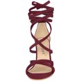 thumbnail image 3 of De mujer Tacones con Cordones Stiletto Tacón alto Sandalias borgoña 37, 3 of 6