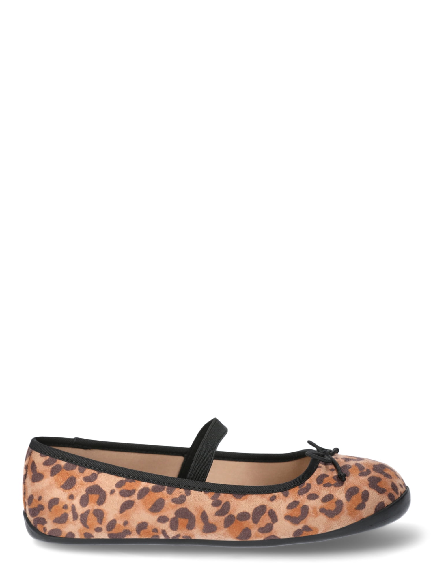 Wonder Nation Little Girls and Big Girls Leopard Bow Ballet Flat Shoes