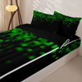 thumbnail image 3 of jejeloiu Green Pixel Miners Zipper Twin Comforter Sets with Fitted Sheet and 2 Pillowcases Kids,Abstract Geometric Plaid Zipper Bedding Set For Boys,Reversible,4-Piece, 3 of 7