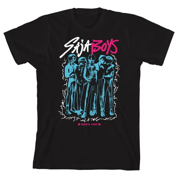 KPOP Demon Hunters Saja Boys Youth Black Crew Neck Short Sleeve T-shirt
-XS