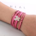 thumbnail image 2 of Joyería de pulsera con hebilla de cuero PU con diamantes de imitación de forma hermosa y linda a la moda (rosa), 2 of 3