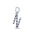 thumbnail image 2 of 10kt White Gold Womens Round Blue Sapphire N Initial Letter Pendant 1/4 Cttw, 2 of 2