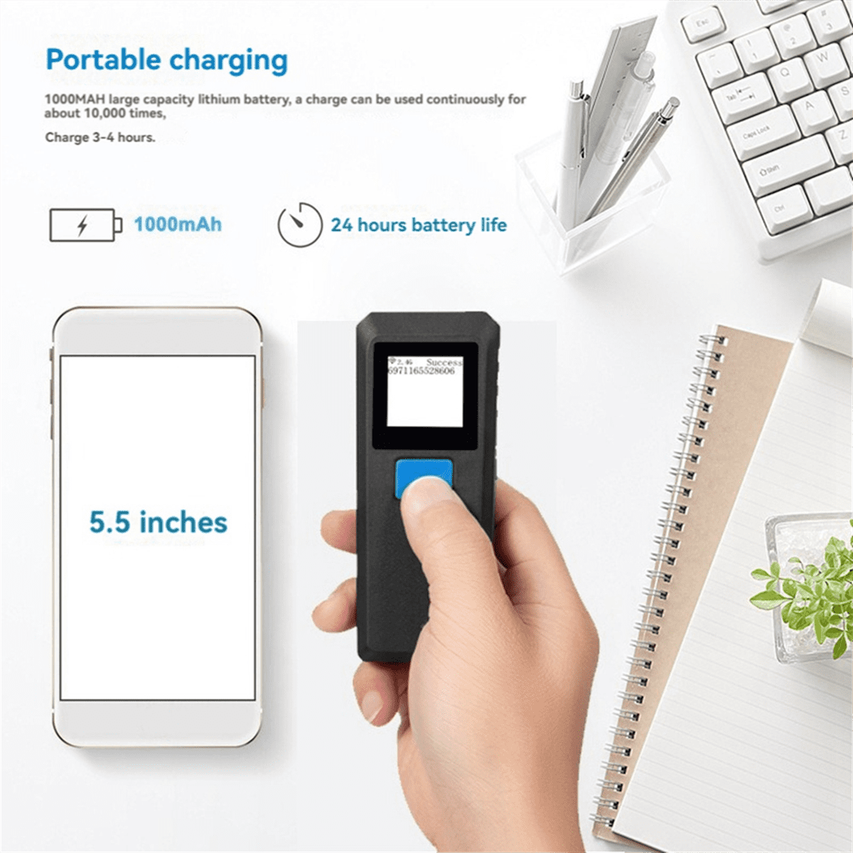 Wireless QR Code Scanner Bluetooth Portable Barcode Scanner Barcode Warehouse Express Barcode Scanner M9D 1D 2D