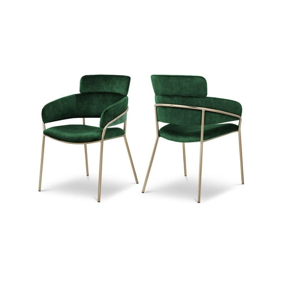Meridian Furniture Yara Green Velvet Dining Chair (Set of 2)