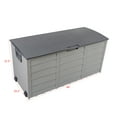 thumbnail image 2 of 75 Gallon Outdoor Garden Plastic Storage, Waterproof Storage Chest with Wheels, Deck Box Chest with Handle, Large Storage Cabinet for  Outside Furniture Cushions, Garden Tools, Grey, 2 of 9