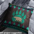 thumbnail image 2 of Homewish Jungle Wildlife Bear Fabric by the Yard 1 Yard,Geometric Triangle Stripes Home Decor Fabric by the Yard,Brown Cyan Sewing Fabric For Boys Teens,Ultra Soft Home Decor, 2 of 6