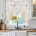 thumbnail image 4 of Vintage Flowers Kitchen Window Curtains, Swag Curtains Valance for Bedroom Living Room Bathroom, Pink Blue Colorful Botanical Rod Pocket Window Treatment Curtain Block Drapes 2 Panels 36"x36", 4 of 9